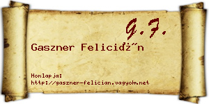 Gaszner Felicián névjegykártya